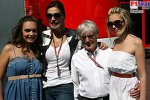 Bernie Ecclestone (Formel-1-Chef) mit Frau Slavica und den Töchtern Tamara und Petra