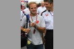 Nick Fry (Teamchef) (Honda Racing F1 Team), Rubens Barrichello (Honda Racing F1 Team)