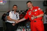 Gil de Ferran (Sportlicher Direktor) (Honda Racing F1 Team), Ross Brawn (Technischer Direktor) (Ferrari)