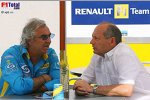 Flavio Briatore (Teamchef) (Renault), Ron Dennis (Teamchef) (McLaren-Mercedes)