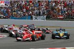 Felipe Massa (Ferrari), Fernando Alonso (Renault), Jarno Trulli (Toyota)