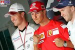 Michael Schumacher (Ferrari), Nick Heidfeld (BMW Sauber F1 Team), Ralf Schumacher (Toyota)