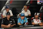 Christian Klien (Red Bull Racing), Fernando Alonso (Renault), Jenson Button (Honda Racing F1 Team), Mark Webber (Williams-Cosworth), Robert Kubica (Testfahrer) (BMW Sauber F1 Team)