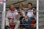 John Button, Jules Kuplinski, Assistentin von Jenson Button (Honda Racing F1 Team), und Anthony Davidson (Testfahrer)