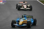Giancarlo Fisichella (Renault), Jenson Button (Honda Racing F1 Team)