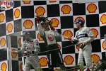 Jenson Button (Honda Racing F1 Team), Nick Heidfeld (BMW Sauber F1 Team), Pedro de la Rosa (McLaren-Mercedes)