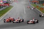 Felipe Massa (Ferrari), Ralf Schumacher (Toyota), Takuma Sato (Super Aguri F1 Team)