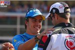 Fernando Alonso (Renault), Rubens Barrichello (Honda Racing F1 Team)