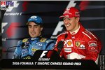 Fernando Alonso (Renault), Michael Schumacher (Ferrari)