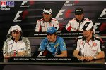 Fernando Alonso (Renault), Jarno Trulli (Toyota), Jenson Button (Honda Racing F1 Team), Sakon Yamamoto (Super Aguri F1 Team), Takuma Sato (Super Aguri F1 Team)