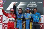 Felipe Massa (Ferrari), Fernando Alonso (Renault), Giancarlo Fisichella (Renault)