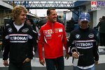 Michael Schumacher (Ferrari), Nick Heidfeld (BMW Sauber F1 Team), Sebastian Vettel (Testfahrer) (BMW Sauber F1 Team)