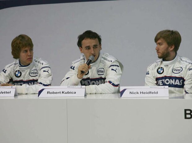 Titel-Bild zur News: Sebastian Vettel, Robert Kubica und Nick Heidfeld