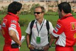 Rubens Barrichello (Honda F1 Team) mit alten Ferrari-Kollegen