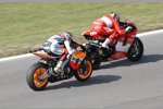 Alex Hofmann (Ducati) und Nicky Hayden (Honda)