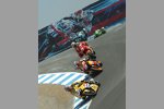 Colin Edwards (Yamaha) vor Daniel Pedrosa (Honda) und Marco Melandri (Fortuna Honda)