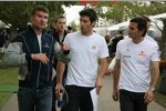 David Coulthard (Red Bull), Scott Speed (Toro Rosso), Mark Webber (Red Bull) und Pedro de la Rosa (McLaren-Mercedes)