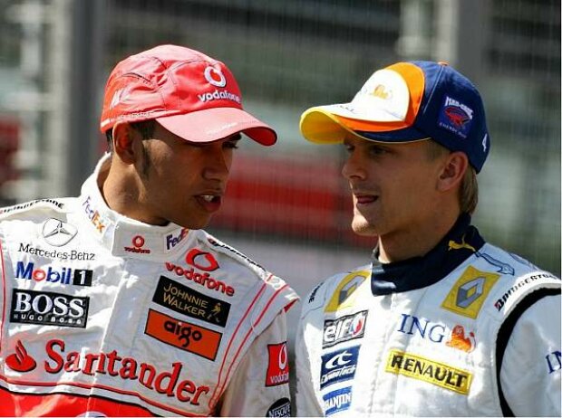 Titel-Bild zur News: Lewis Hamilton und Heikki Kovalainen