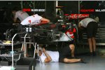 Blick in die Box von McLaren-Mercedes