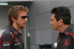 Jenson Button (Honda F1 Team) mit Jacky Eeckelaert