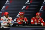 Lewis Hamilton (McLaren-Mercedes), Felipe Massa und Kimi Räikkönen (Ferrari) 