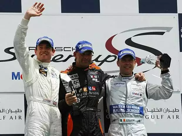 Podium Porsche Supercup Bahrain Titel-Bild zur News: Podium Porsche Supercup Bahrain