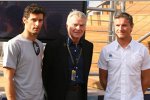 Mark Webber, Max Mosley (FIA-Präsident) und David Coulthard (Red Bull) 
