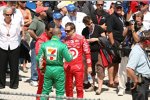 Helio Castroneves, Tony Kanaan und Dan Wheldon vor dem Rennen