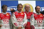 Emanuele Pirro, Frank Biela, Dr. Wolfgang Ullrich und Marco Werner (Audi Sport) 