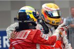 Felipe Massa (Ferrari) und Lewis Hamilton (McLaren-Mercedes)