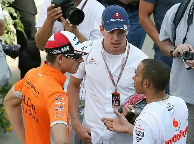 Adrian Sutil, Robert Doornbos und Lewis Hamilton Titel-Bild zur News: Adrian Sutil, Robert Doornbos und Lewis Hamilton