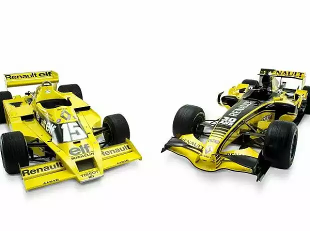 Renault RS01 und R27 in Speziallackierung Titel-Bild zur News: Renault RS01 und R27 in Speziallackierung