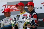 Kamui Kobayashi, Romain Grosjean (ASM) und Sebastien Buemi (Mücke) 