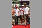 Fernando Alonso (McLaren-Mercedes), Mark Webber (Red Bull) und Ralf Schumacher (Toyota) 