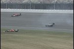 Unten Dixon, oben Wheldon, in der Mitte kopfüber das Franchitti-Wrack