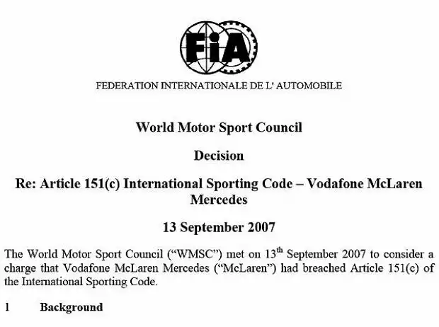 FIA-Urteil Titel-Bild zur News: FIA-Urteil