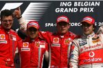 Felipe Massa, Kimi Räikkönen (Ferrari) und Fernando Alonso (McLaren-Mercedes) 
