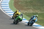 Chris Vermeulen (Suzuki), Randy De Puniet (Kawasaki) und Sylvain Guintoli (Tech 3)