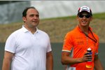 Colin Kolles (Teamchef) und Adrian Sutil (Spyker) 