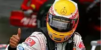 Bild zum Inhalt: Hamilton holt Pole Position im Regen von Fuji