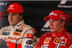 ernando Alonso (McLaren-Mercedes) und Kimi Räikkönen 