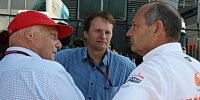 Niki Lauda, Michael Schmidt und Ron Dennis
