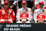 Kimi Räikkönen, Fernando Alonso und Lewis Hamilton