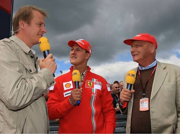 Titel-Bild zur News: Florian König, Michael Schumacher und Niki Lauda