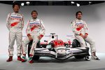 Kamui Kobayashi, Jarno Trulli und Timo Glock (Toyota) 