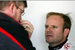 Ross Brawn (Teamchef) mit Rubens Barrichello (Honda F1 Team) 