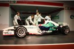 Rubens Barrichello, Jenson Button, Alexander Wurz, Luca Filippi und Mike Conway (Honda F1 Team) 