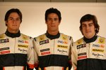 Nelson Piquet Jr., Lucas di Grassi und Fernando Alonso (Renault) 