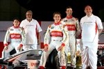 Giancarlo Fisichella, Vijay Mallya (Teameigentümer), Adrian Sutil, Vitantonio Liuzzi und Colin Kolles (Teamchef) (Force India) 