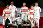 Giancarlo Fisichella, Vijay Mallya (Teameigentümer), Vitantonio Liuzzi, Adrian Sutil und Colin Kolles (Teamchef) (Force India) 